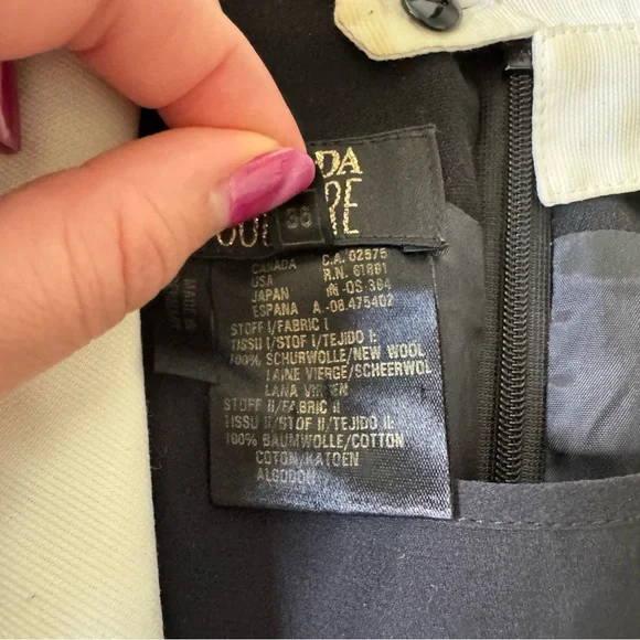 Vintage Escada Couture Black White romper Dress with Gold Accents size 36 - Picture 8 of 14